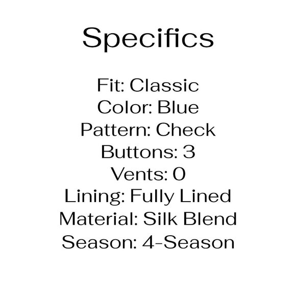 Brioni 44L Blue Blazer Sport Coat Jacket 3-Button Check Y015 - Picture 4 of 11